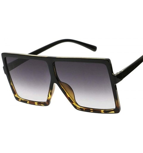 Square Sunglasses Glasses Eyewear Eyeglasses Plastic - Black Leopard - CV190RH6WKX $26.94