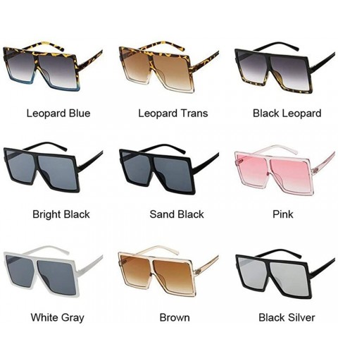 Square Sunglasses Glasses Eyewear Eyeglasses Plastic - Black Leopard - CV190RH6WKX $26.94