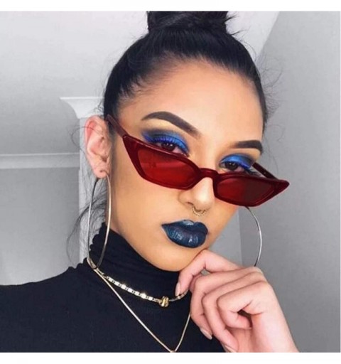 Oversized Sunglasses for Women Classic Vintage Cateye - Fashion Small Frame UV400 Retro Shades Style Square Sun Glasses - CV1...
