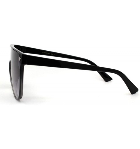 Shield Unisex Oversize Shield Flat Top Mobster Retro Sunglasses - Black Clear Smoke - CU18ZRE2CX2 $9.61
