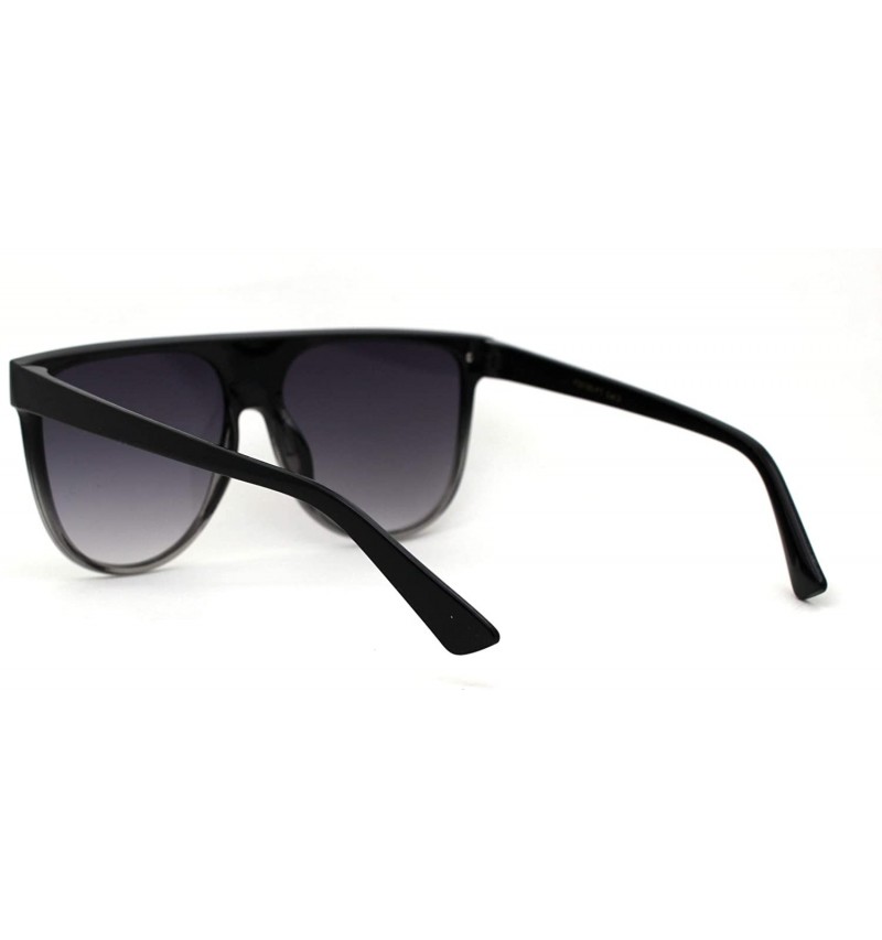 Unisex Oversize Shield Flat Top Mobster Retro Sunglasses - Black Clear ...