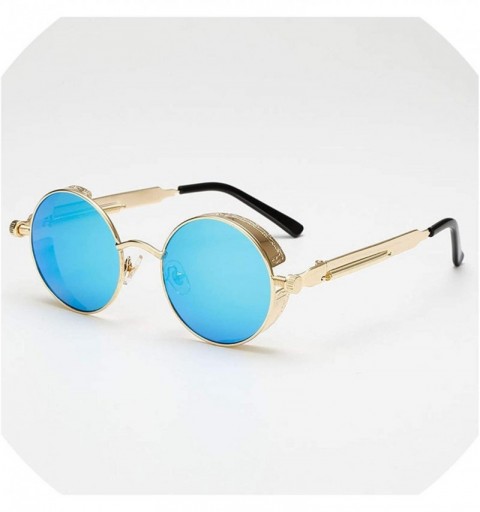 Oversized Metal Steampunk Sunglasses Men Women Round Glasses Brand Design Vintage Sunglasses - 6 - CZ18W6UTS6S $16.64