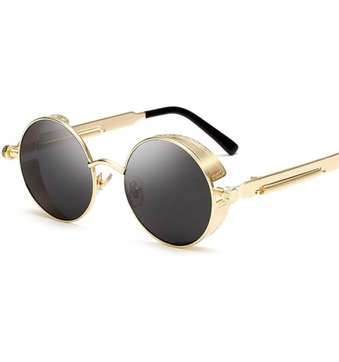 Oversized Metal Steampunk Sunglasses Men Women Round Glasses Brand Design Vintage Sunglasses - 6 - CZ18W6UTS6S $16.64