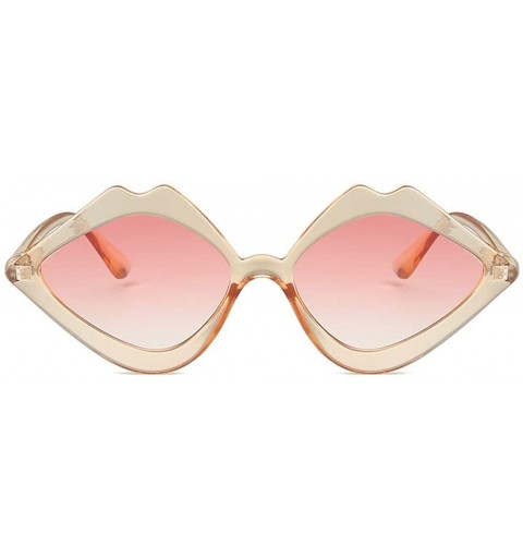 Oval Women's Fashion Jelly Sunshade Sunglasses Integrated Candy Color Glasses Designer Style - Pink - C318UODA0X0 $6.54