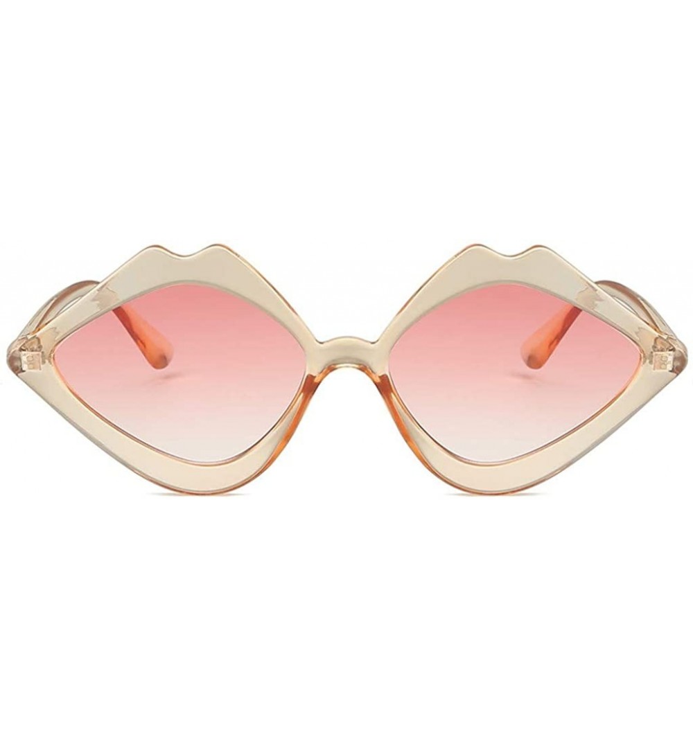 Oval Women's Fashion Jelly Sunshade Sunglasses Integrated Candy Color Glasses Designer Style - Pink - C318UODA0X0 $6.54