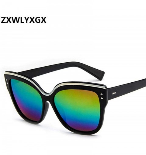 Butterfly Cat Eye Fashion Sunglasses Men Women Brand Designer Eyebrows Butterfly C10 - C1 - C7193WCZ8MY $8.81