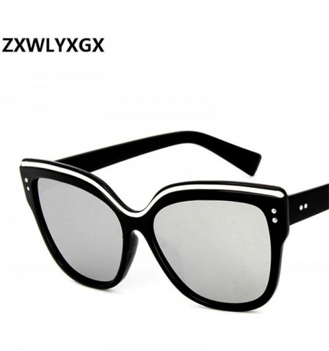 Butterfly Cat Eye Fashion Sunglasses Men Women Brand Designer Eyebrows Butterfly C10 - C1 - C7193WCZ8MY $8.81