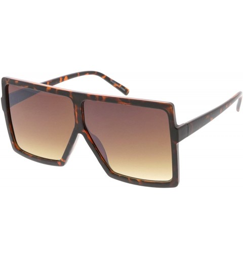 Shield Heritage Modern"Tucker" Simple Flat Top Square Frame Sunglasses - Brown - C818GYALXMR $22.17