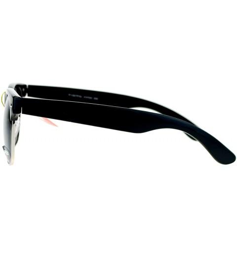Wayfarer Polarized Retro Hipster Half Rim Horned Sunglasses - Black - C111ATAVGJP $11.07