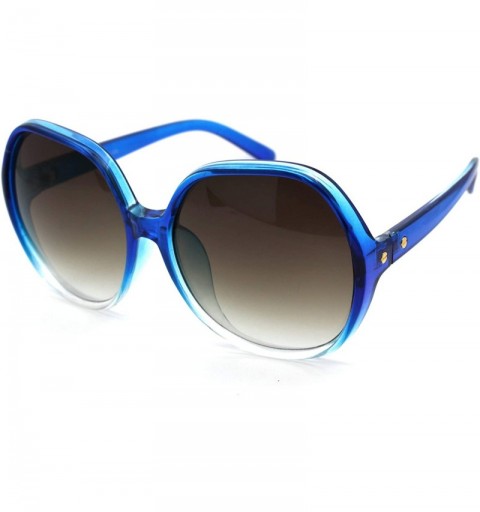 Butterfly Womens Oversize Butterfly 90s Minimal Classic Plastic Sunglasses - Blue Clear Brown - C118WCCQCW9 $8.55