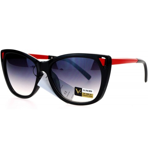Butterfly Womens Fashion Sunglasses Square Butterfly Designer Style Frame UV 400 - Black Red - CA188HK5GKH $8.05
