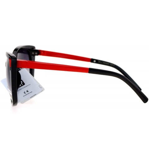 Butterfly Womens Fashion Sunglasses Square Butterfly Designer Style Frame UV 400 - Black Red - CA188HK5GKH $8.05