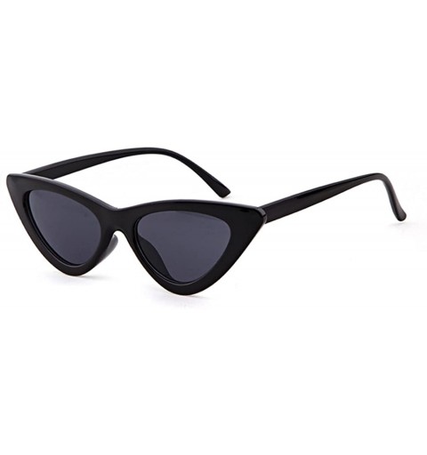 Cat Eye Women Clout Goggles Cat Eye Sunglasses Vintage Mod Style Retro Kurt Cobain Sunglasses - Black Frame Smoke Lens - CA18...