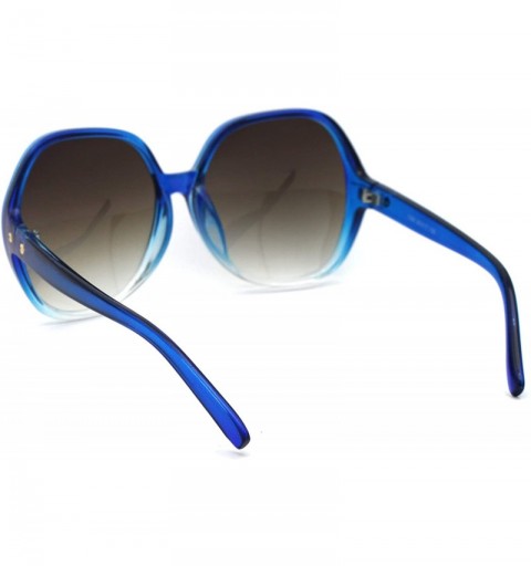 Butterfly Womens Oversize Butterfly 90s Minimal Classic Plastic Sunglasses - Blue Clear Brown - C118WCCQCW9 $8.55