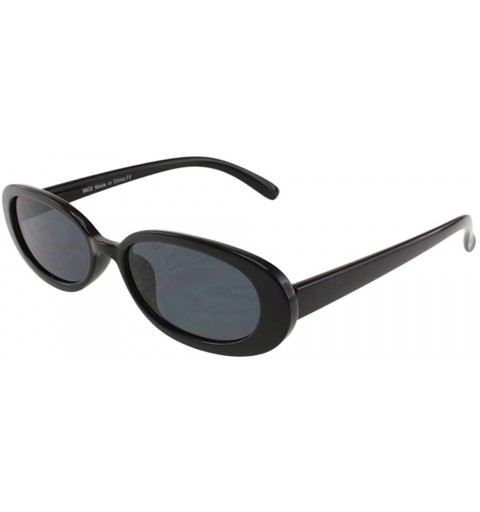 Oval Blair - Womens Fashion Skinny Slim Oval Sunglasses - Black - C018ROTGETE $25.40