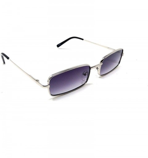 Rimless Minister Slim Rectangular Luxury Sunglasses - Silver Metallic Frame - CE18QL67UMR $12.53