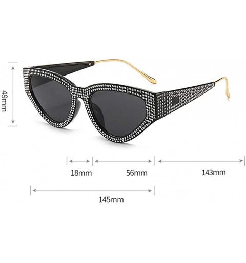 Rimless Fashion Diamond Sunglasses Unisex-Shade Glasses Cat Eye Mirror Lens-Sturdy Frame - D - C81905ZD43O $23.66