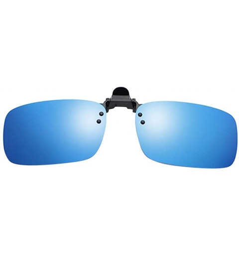 Round Polarized Clip-on Sunglasses for Women Men Prescription Anti-Glare Driving Glasses Outdoor Eyewear - Blue - CE18UYXMDXM...