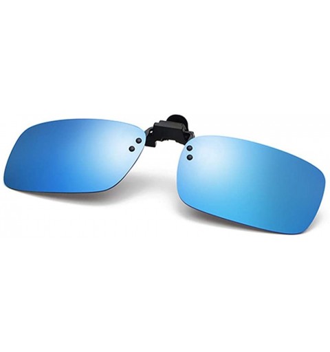 Round Polarized Clip-on Sunglasses for Women Men Prescription Anti-Glare Driving Glasses Outdoor Eyewear - Blue - CE18UYXMDXM...