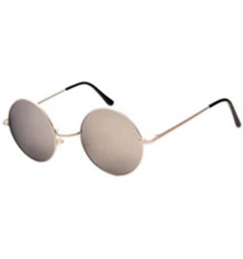 Round Men Women Round Vintage Aviator Mirrored Sunglasses Circle Eyewear Summer Outdoor Glasses - G - CK185YRWQDQ $9.34