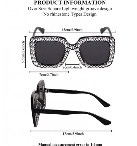 Oversized Oversize Square Sparkling Sunglasses Retro Thick Frame Sunglasses (Clear Pink - Black - 2 Pieces) - C118AQUNYZT $12.46