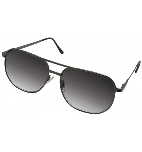 Square Square Aviator Non Polarized Reader Sunglasses R21 - Pewter Frame-gray Lenses - CX18SNC5CQY $12.84