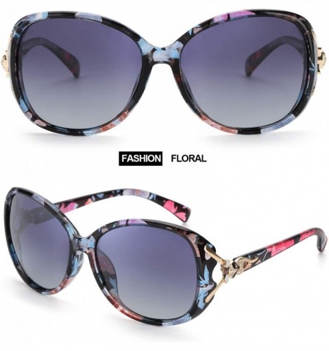 Aviator Classic Oversized Sunglasses for Women Polarized 100% UV400 Protection Lenses Ladies Fashion Retro HD Sun Glasses - C...
