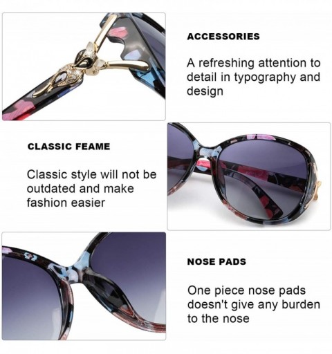 Aviator Classic Oversized Sunglasses for Women Polarized 100% UV400 Protection Lenses Ladies Fashion Retro HD Sun Glasses - C...