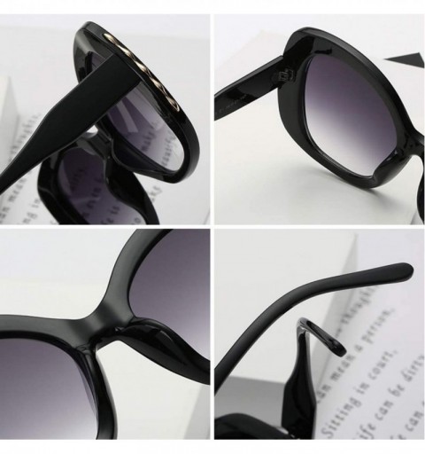 Oval fashion Shade Sunglasses Retro glasses Men and women Sunglasses - Yellow - CH18LLGHGKO $10.78