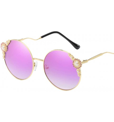 Round Unisex Vintage Hippie Retro Round Circle Womens Mens Mirror Sunglasses - Purple - C818Q64K7H2 $8.58
