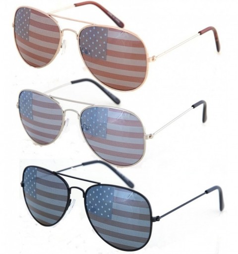 Aviator Aviator USA America American Flag Sunglasses - Great Accesory for 4th of July - Multicolor - CE1860ZQCTO $31.02
