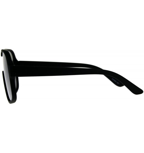 Square Mens Fashion Sunglasses Matted Square Frame Mono Lens UV 400 - Black (Silver Mirror) - CX18E7HOU4W $9.55