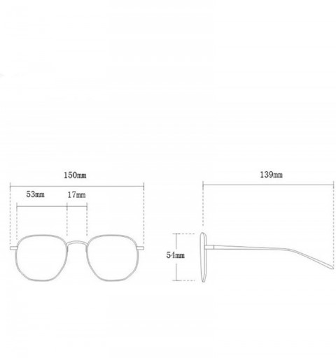 Square Hipster Polygon Sunglasses For Women Metal Square Frame Flat Mirrored Lens UV400 Sun Glasses - Black - CH18U874SYR $9.76