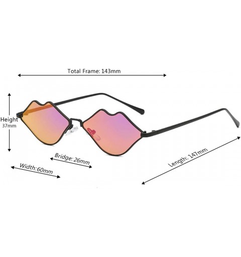 Rectangular Fashion Lips Frame Plastic Lenses small Women Sunglasses UV400 - Purple - CP18NRKGW9T $8.45