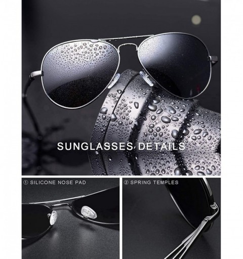 Goggle Aviator Sunglasses Polarized Driving Protection - Silver Frame/Silver Lens - C218EKCDSAZ $22.57