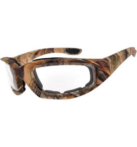 Goggle Motorcycle Padded Foam Glasses Smoke Mirror Clear Lens - Camo3_clear - CC18926Q8X6 $9.06