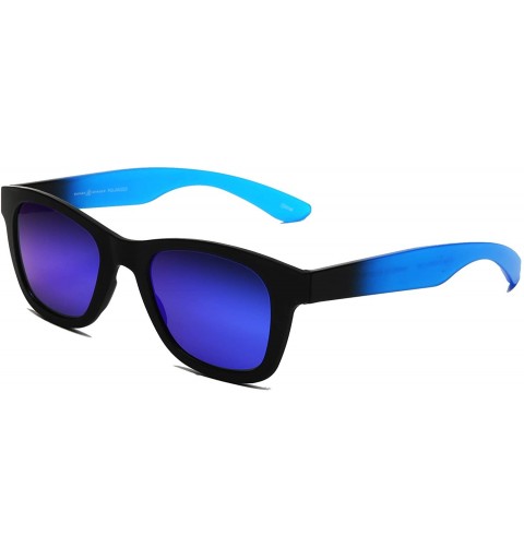 Sport Valencia Polarized Horned Rim Sunglasses with TR90 Unbreakable Construction - Deep Blue - CO12E0DZV6R $67.01