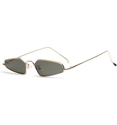 Rectangular Vintage Narrow Sunglasses Rectangle Glasses - Green - CS18NUWGXWD $25.95
