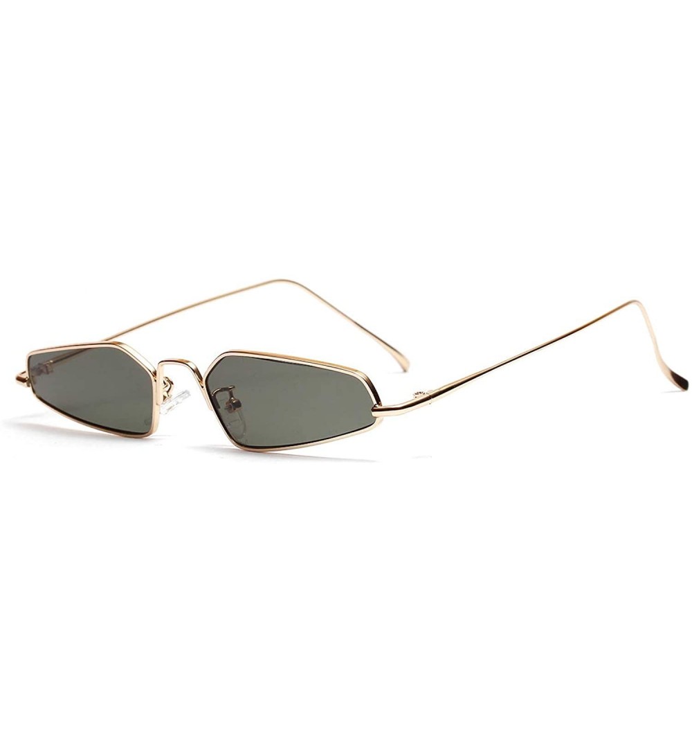 Rectangular Vintage Narrow Sunglasses Rectangle Glasses - Green - CS18NUWGXWD $11.08