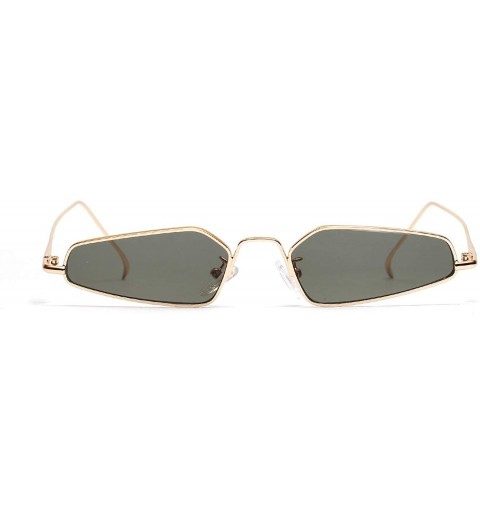 Rectangular Vintage Narrow Sunglasses Rectangle Glasses - Green - CS18NUWGXWD $11.08