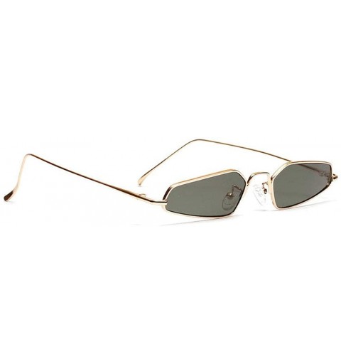 Rectangular Vintage Narrow Sunglasses Rectangle Glasses - Green - CS18NUWGXWD $11.08