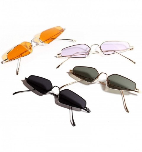 Rectangular Vintage Narrow Sunglasses Rectangle Glasses - Green - CS18NUWGXWD $11.08