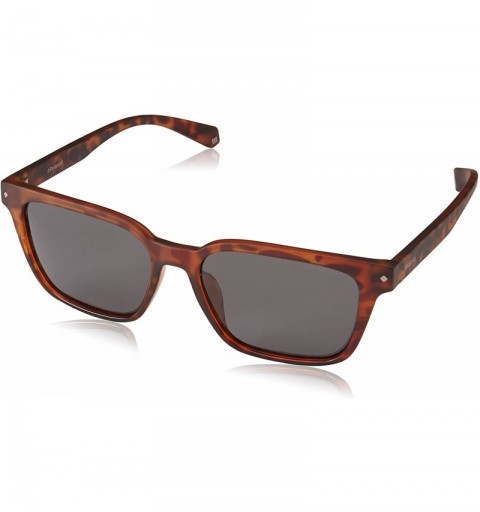 Rectangular Pld6044/F/S Rectangular Sunglasses - Dark Havana - C018CCX8HNZ $41.95