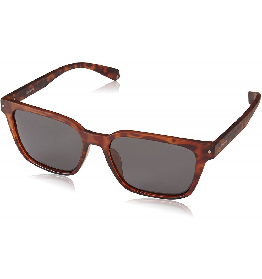 Rectangular Pld6044/F/S Rectangular Sunglasses - Dark Havana - C018CCX8HNZ $41.95