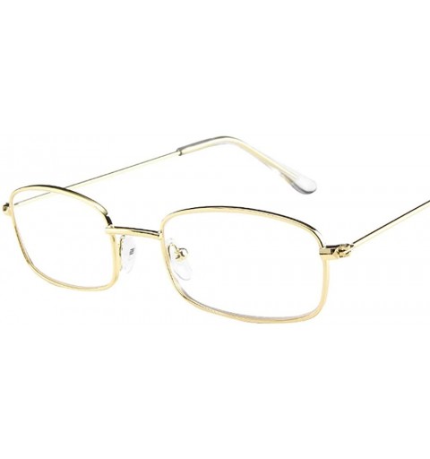 Oval Vintage Glasses Women Man Square Shades Small Rectangular Frame Sunglasses - B - CO1945C59ZX $20.26