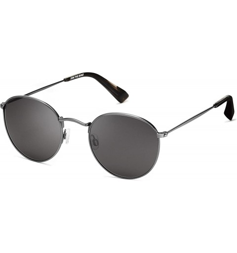 Round Icon - Round Women's & Men's Sunglasses - 50 mm - Brushed Gunmetal / Dark Grey - CI18DK3QQ47 $49.44