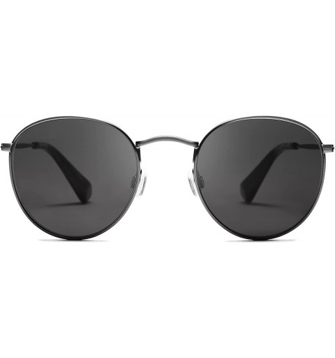 Round Icon - Round Women's & Men's Sunglasses - 50 mm - Brushed Gunmetal / Dark Grey - CI18DK3QQ47 $49.44