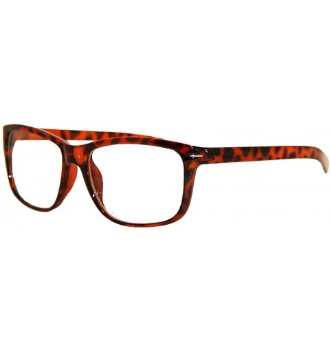 Wayfarer Fashion Glasses for Men Women Retro Pop Color Frame Clear Lens - Demi - CD11BO5KHG9 $9.81