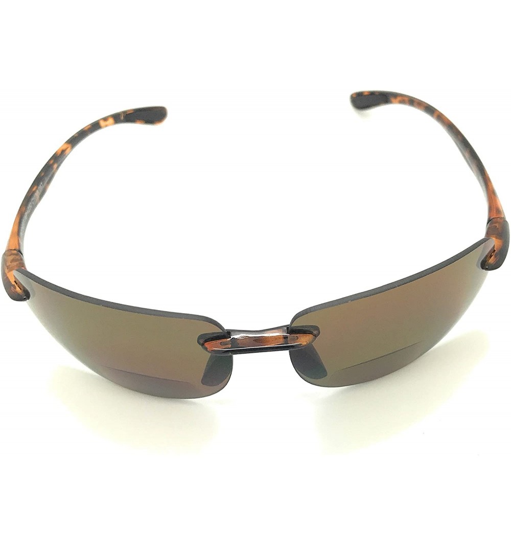 Square Sun Readers Rimless Maui Wrap Polarized or Non-polarized Lightweight TR90 Frame Bifocal Sunglasses - C7188HIN5GG $28.40