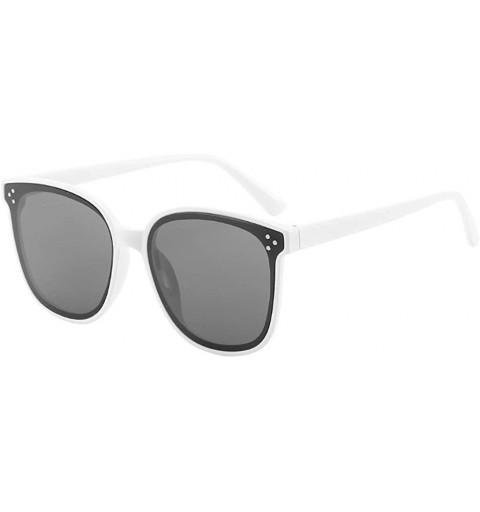 Aviator Women's Lightweight Oversized Frame Fashion Sunglasses Mirrored Polarized Radiation Protection Sunglasses - White - C...